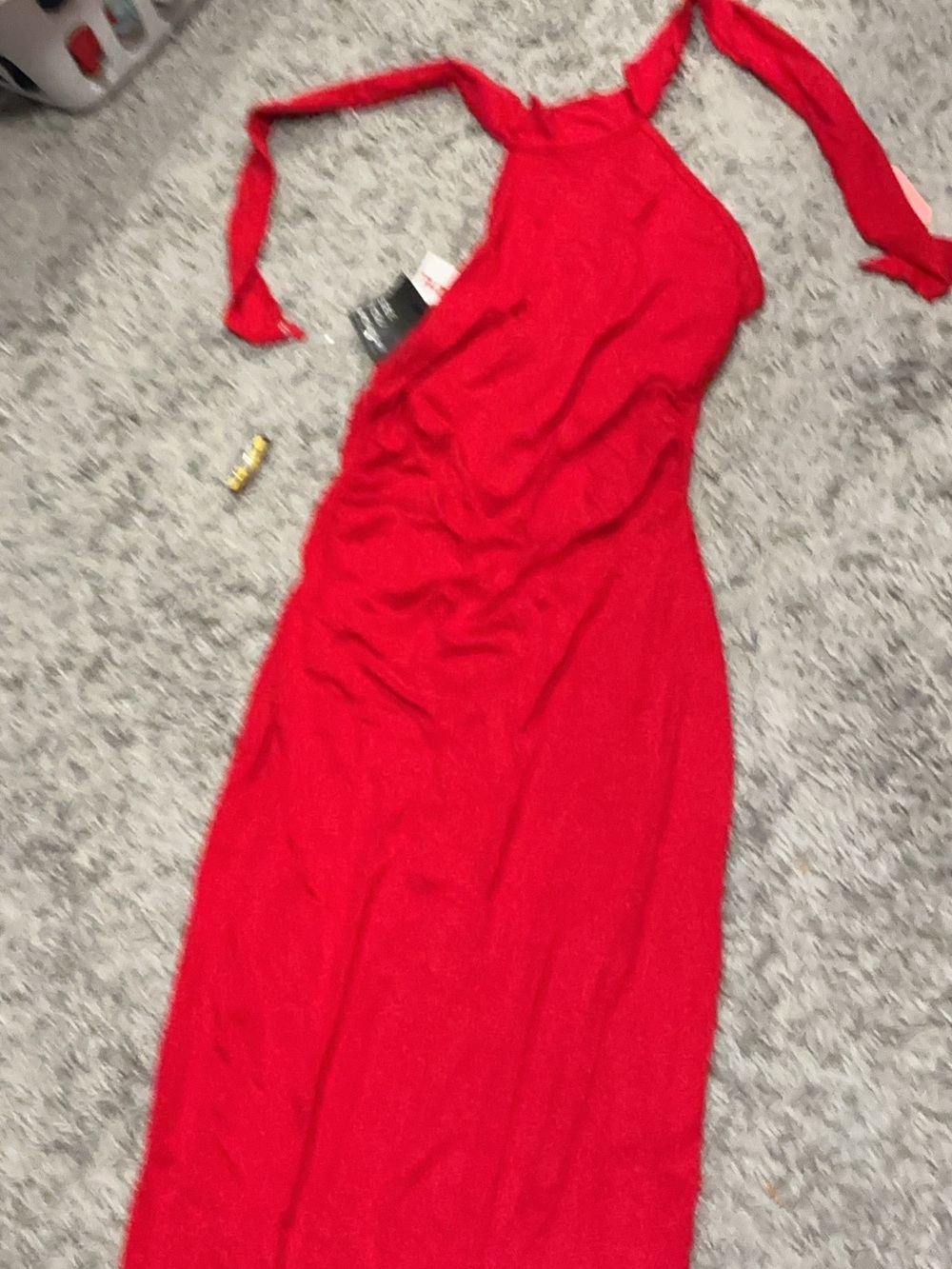 Tie-Shoulder Red Maxi Dress